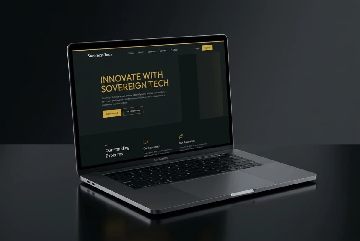 Web application mockup on a laptop screen